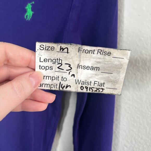 Ralph Lauren Sport Purple Preppy Long Sleeve logo Shirt medium - Picture 10 of 10